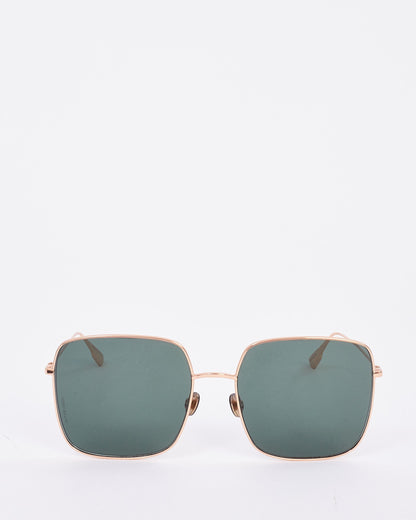 Dior Gold Metal with Green Lens DDBO7 Square Sunglasses