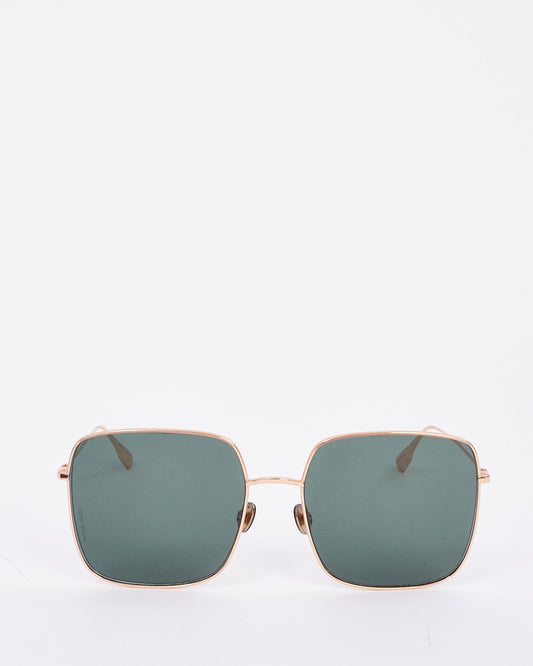 Dior Gold Metal with Green Lens DDBO7 Square Sunglasses