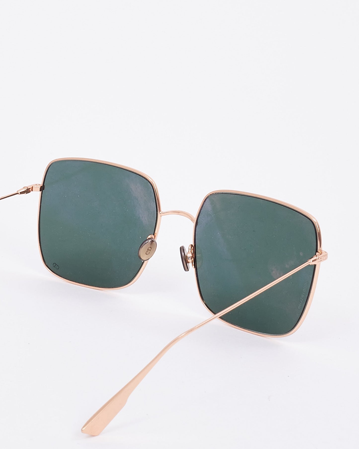 Dior Gold Metal with Green Lens DDBO7 Square Sunglasses