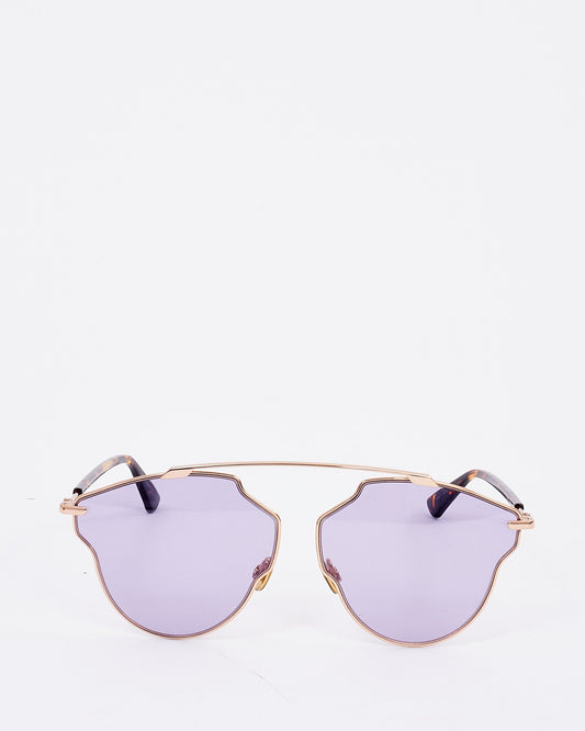 Dior Gold & Tortoise Metal SoReal Sunglasses