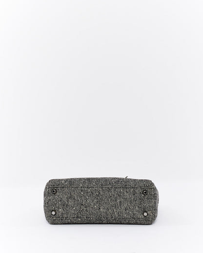 Dior Vintage Black Tweed Mini Lady Dior Tote - NO STRAP