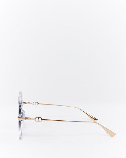 Dior Clear Acetate Square Dior Link 1 Frame Sunglasses