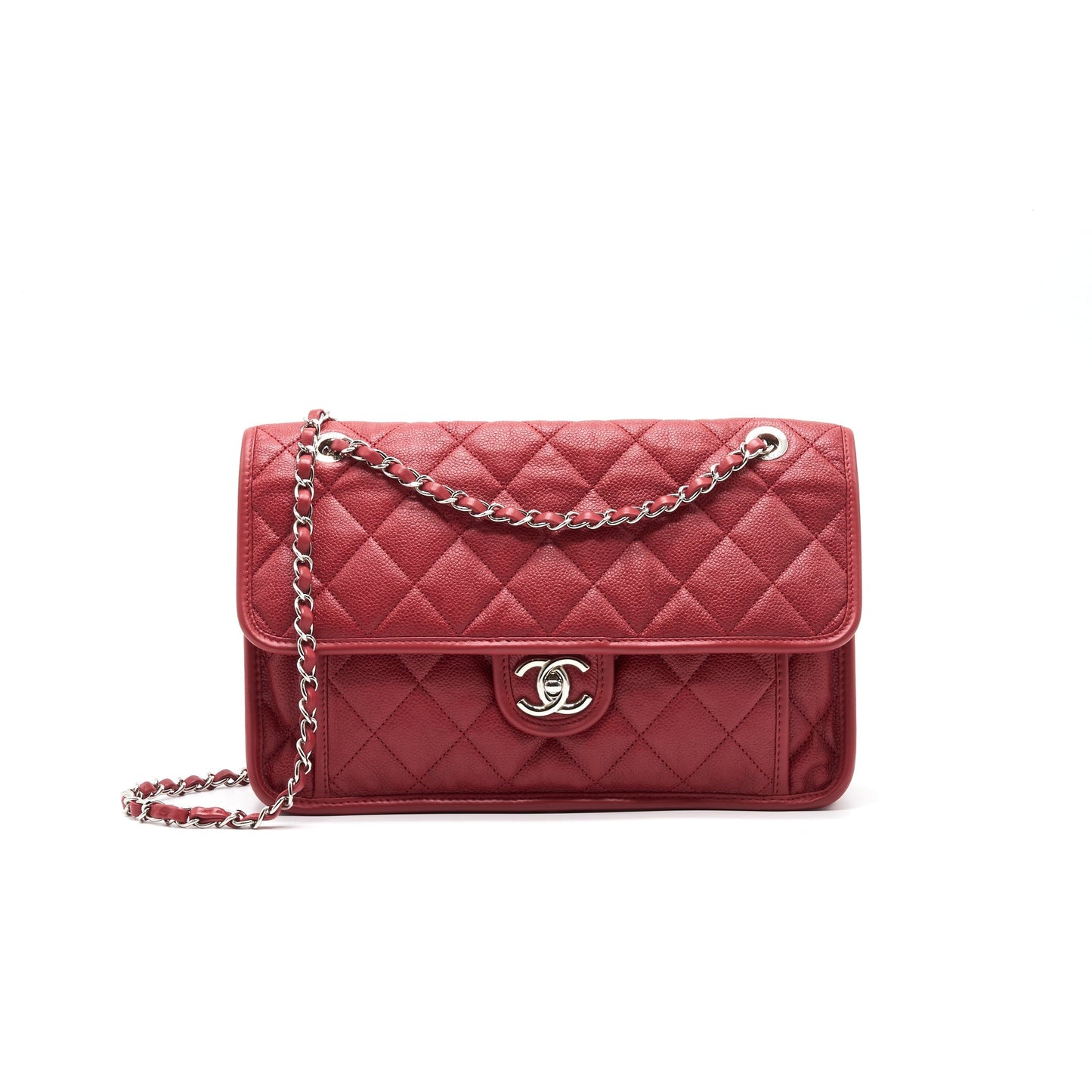 Chanel Cavier Flap Bag Red SHW