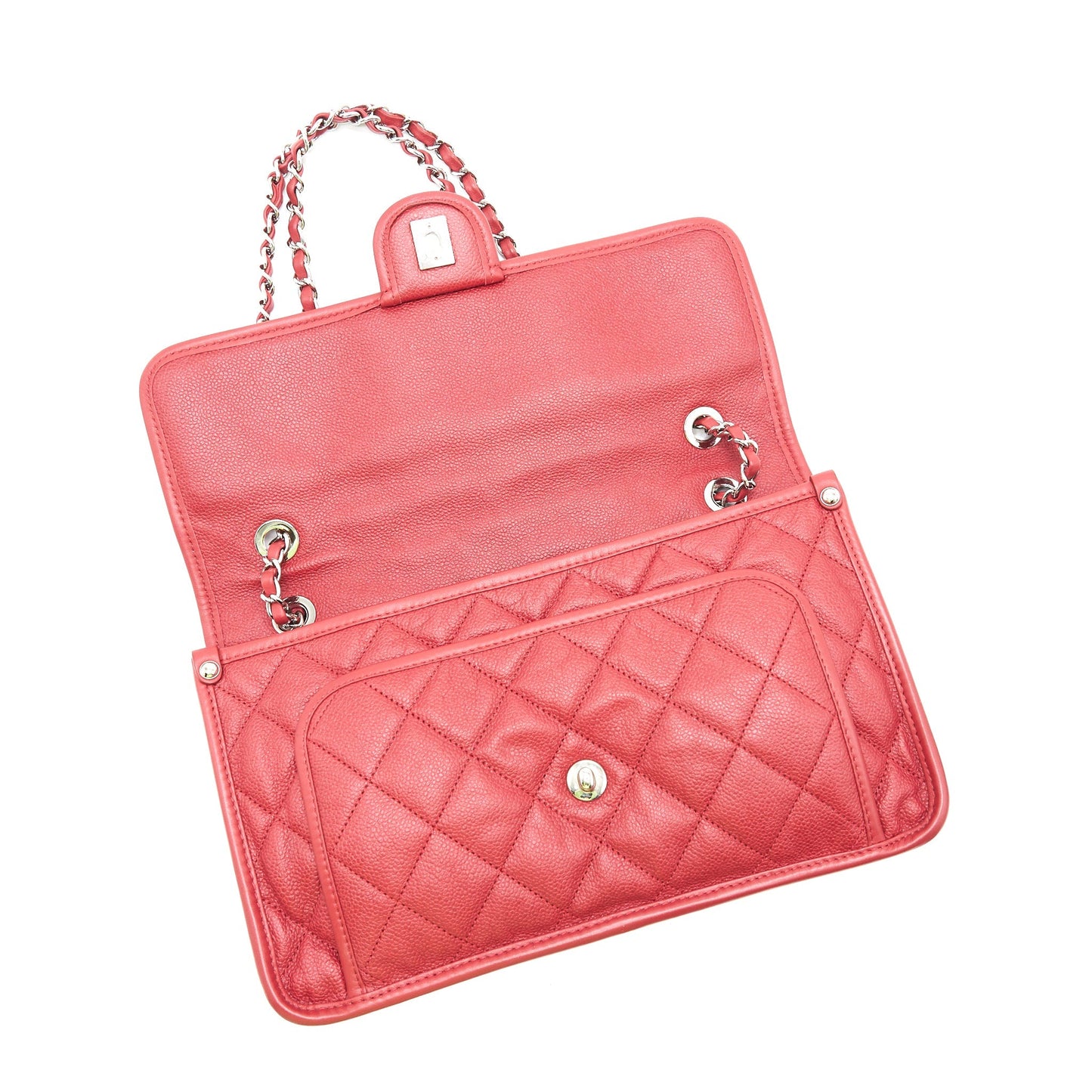 Chanel Cavier Flap Bag Red SHW