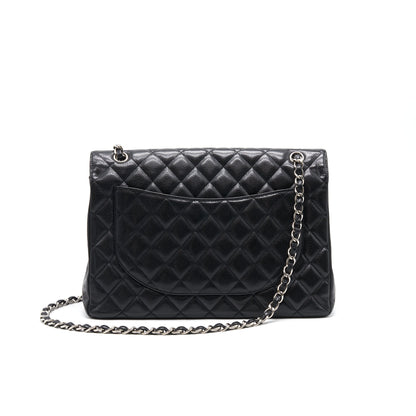 Chanel Cavier Classic Maxi Single Flap bag Black SHW