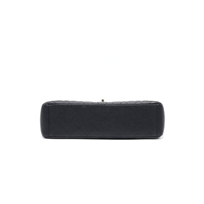 Chanel Cavier Classic Maxi Single Flap bag Black SHW
