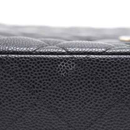 Chanel Cavier Classic Maxi Single Flap bag Black SHW