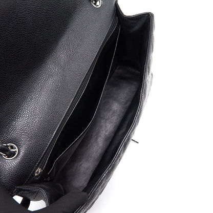 Chanel Cavier Classic Maxi Single Flap bag Black SHW