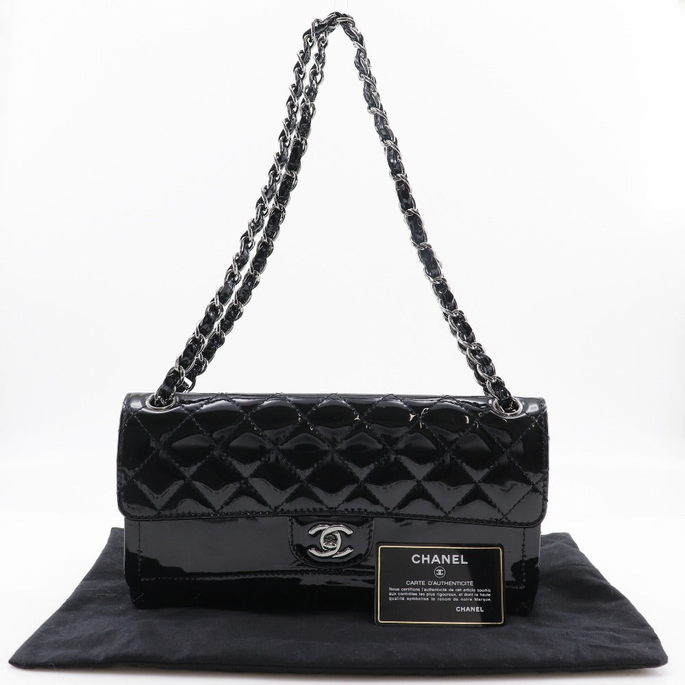 Chanel CC Quilted Patent Leather Double Flap Bag Enamel Shoulder Bag in New Condition