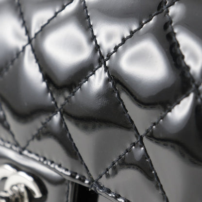Chanel CC Quilted Patent Leather Double Flap Bag Enamel Shoulder Bag in New Condition