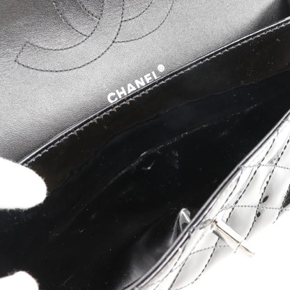 Chanel CC Quilted Patent Leather Double Flap Bag Enamel Shoulder Bag in New Condition