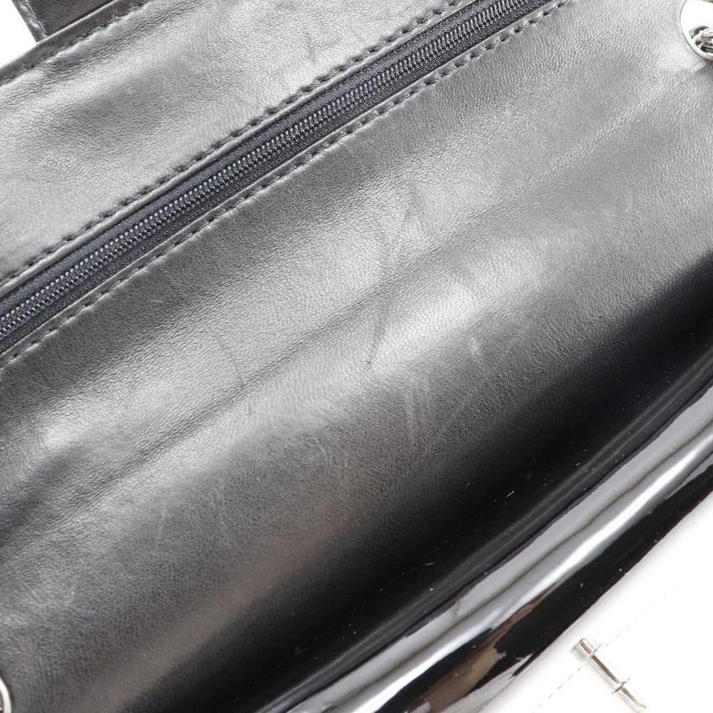 Chanel CC Quilted Patent Leather Double Flap Bag Enamel Shoulder Bag in New Condition
