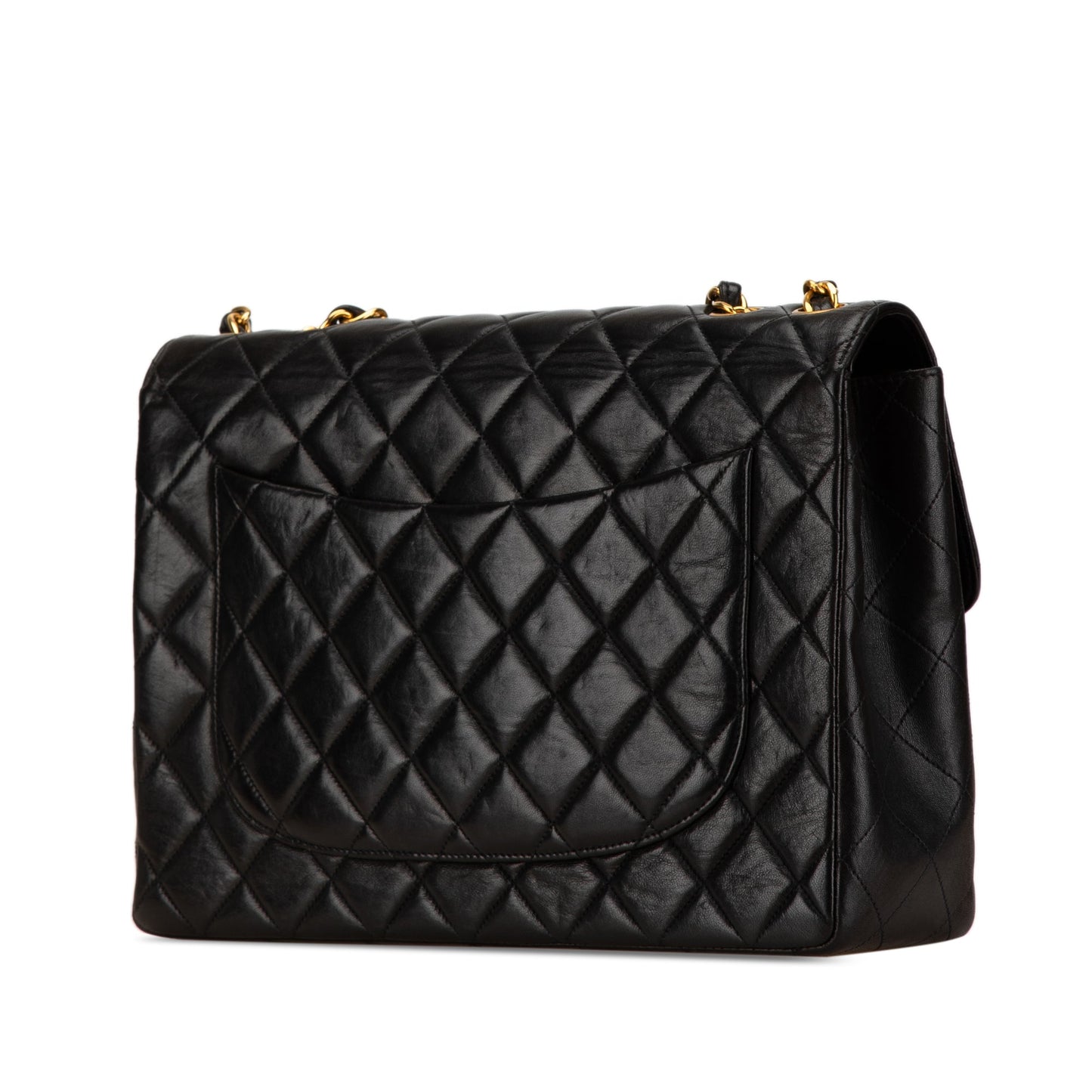 Black Chanel Jumbo Classic Lambskin Single Flap Shoulder Bag