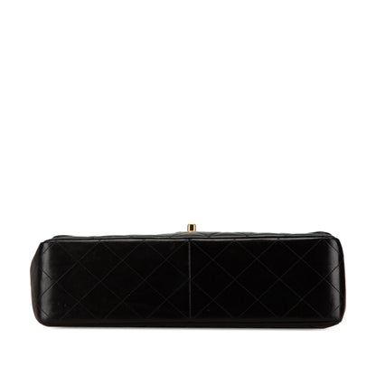 Black Chanel Jumbo Classic Lambskin Single Flap Shoulder Bag