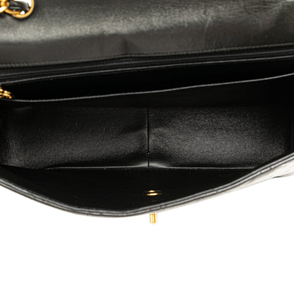 Black Chanel Jumbo Classic Lambskin Single Flap Shoulder Bag