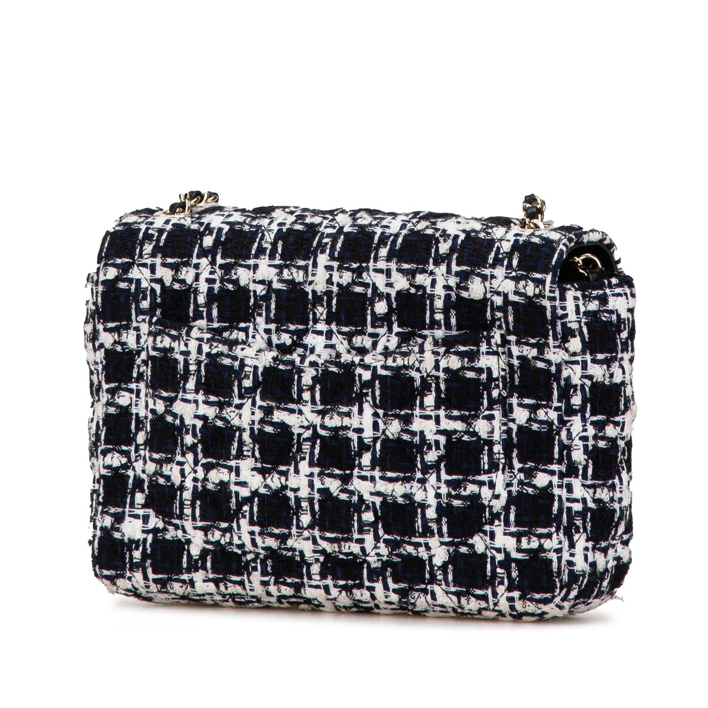 Black Chanel Mini Tweed Resin Heart Flap Crossbody Bag