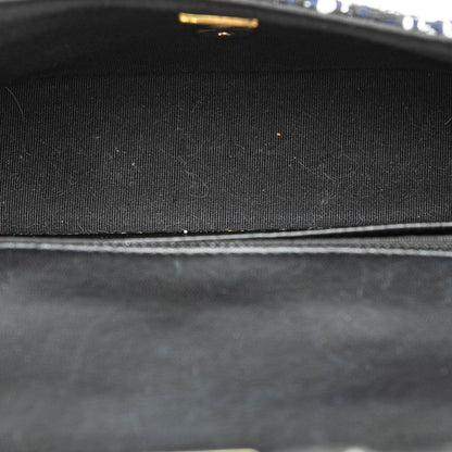 Black Chanel Mini Tweed Resin Heart Flap Crossbody Bag
