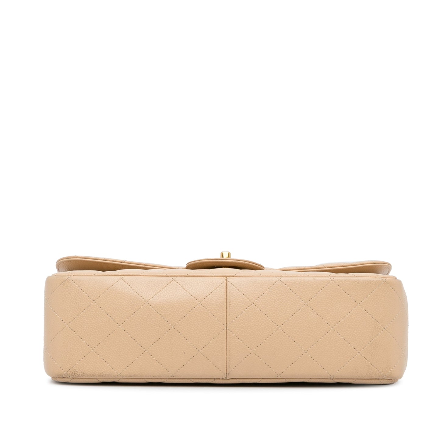 Cream Chanel Jumbo Classic Caviar Double Flap Bag