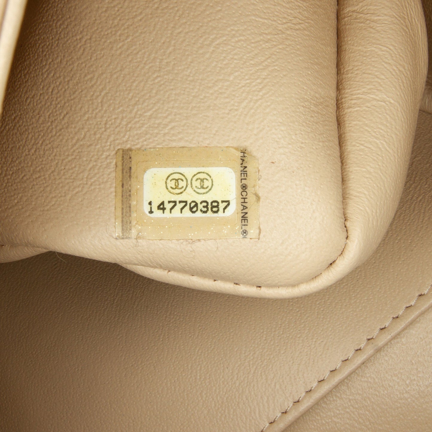 Cream Chanel Jumbo Classic Caviar Double Flap Bag