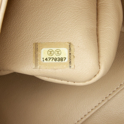 Cream Chanel Jumbo Classic Caviar Double Flap Bag