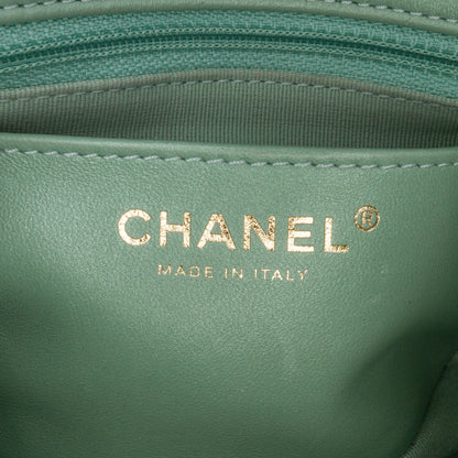 Green Chanel Mini Square Lambskin Candy Hearts Flap Crossbody Bag