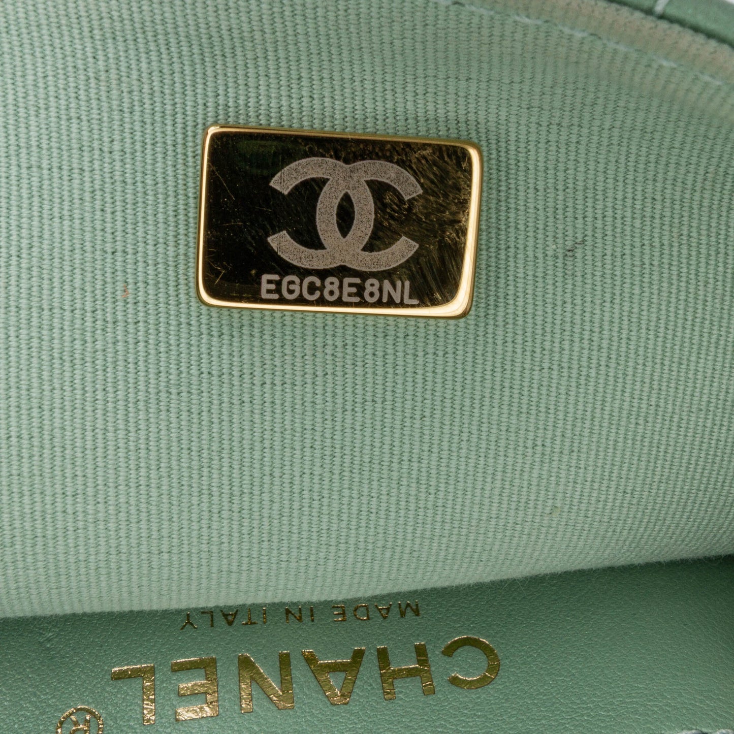 Green Chanel Mini Square Lambskin Candy Hearts Flap Crossbody Bag