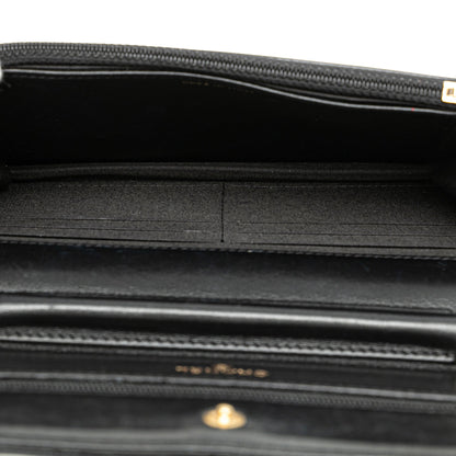 Black Chanel Quilted Studded Lambskin 18K Lucky Charms Wallet On Chain Crossbody Bag