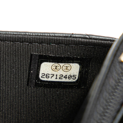 Black Chanel Quilted Studded Lambskin 18K Lucky Charms Wallet On Chain Crossbody Bag