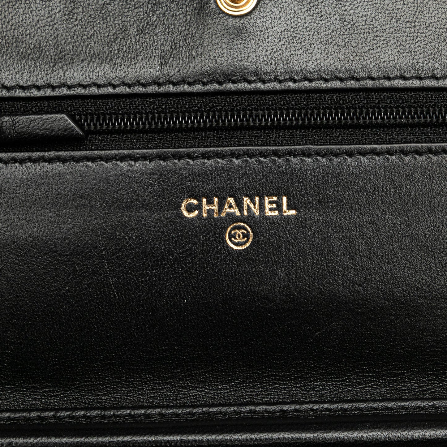 Black Chanel Quilted Studded Lambskin 18K Lucky Charms Wallet On Chain Crossbody Bag
