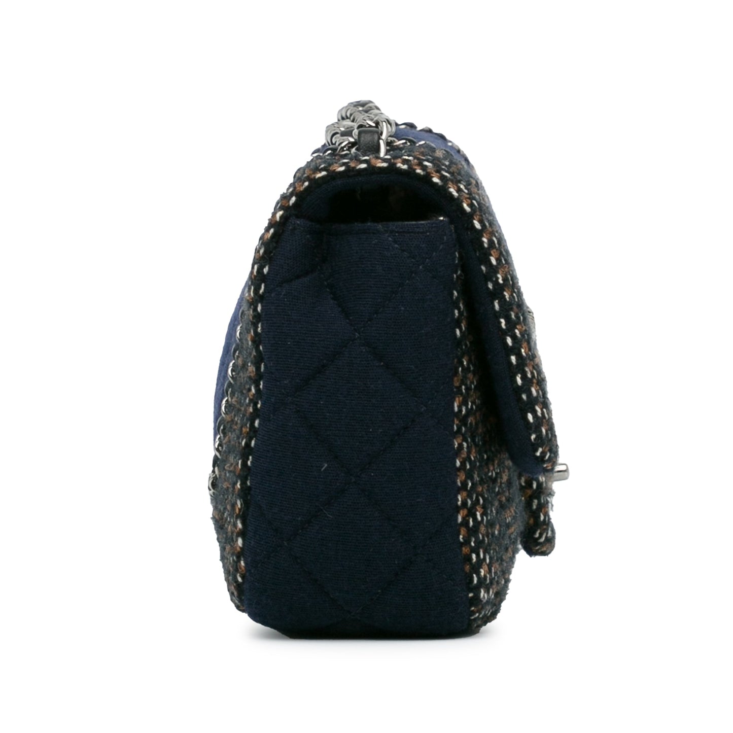 Blue Chanel Small Jersey Tweed Flap Shoulder Bag