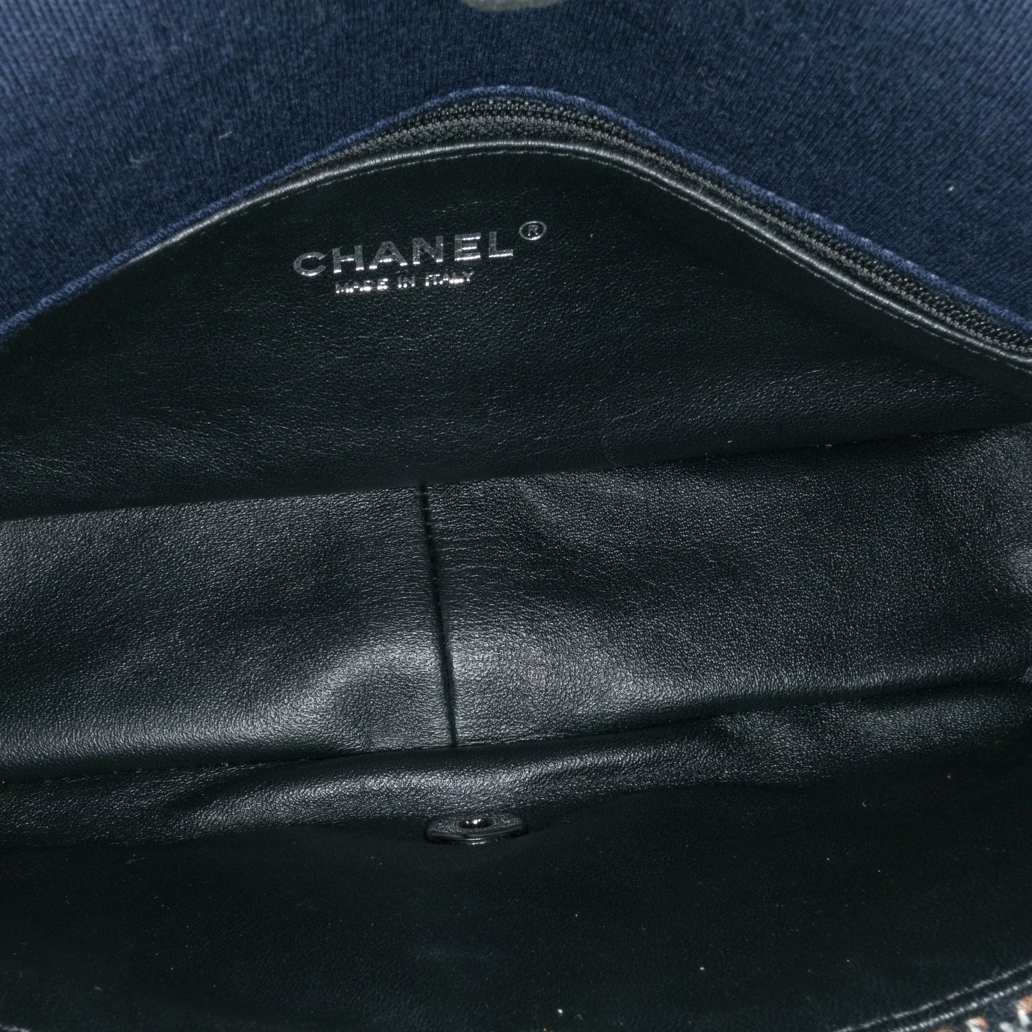 Blue Chanel Small Jersey Tweed Flap Shoulder Bag