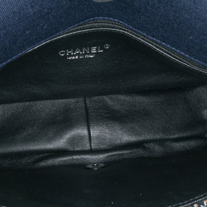 Blue Chanel Small Jersey Tweed Flap Shoulder Bag