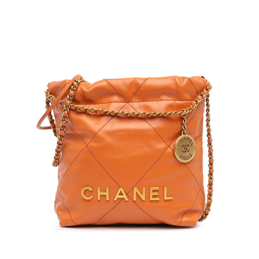 Chanel Sac Mini Shiny Calfskin 22 Handbag