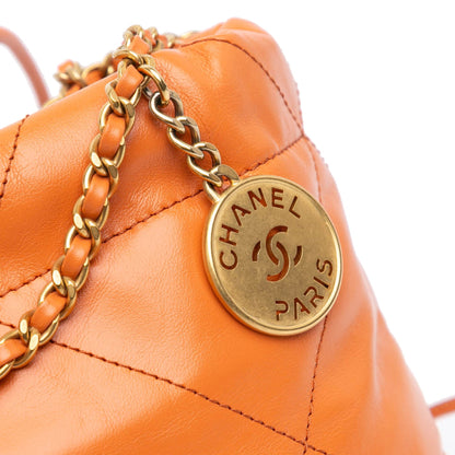 Chanel Sac Mini Shiny Calfskin 22 Handbag