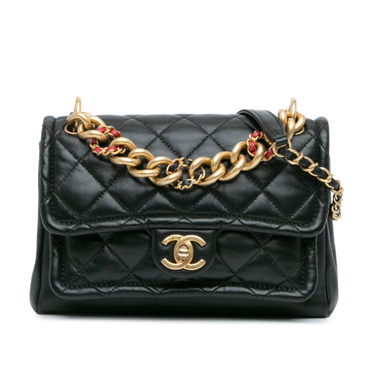 Chanel Sac CC Quilted Lambskin Chain Link Flap