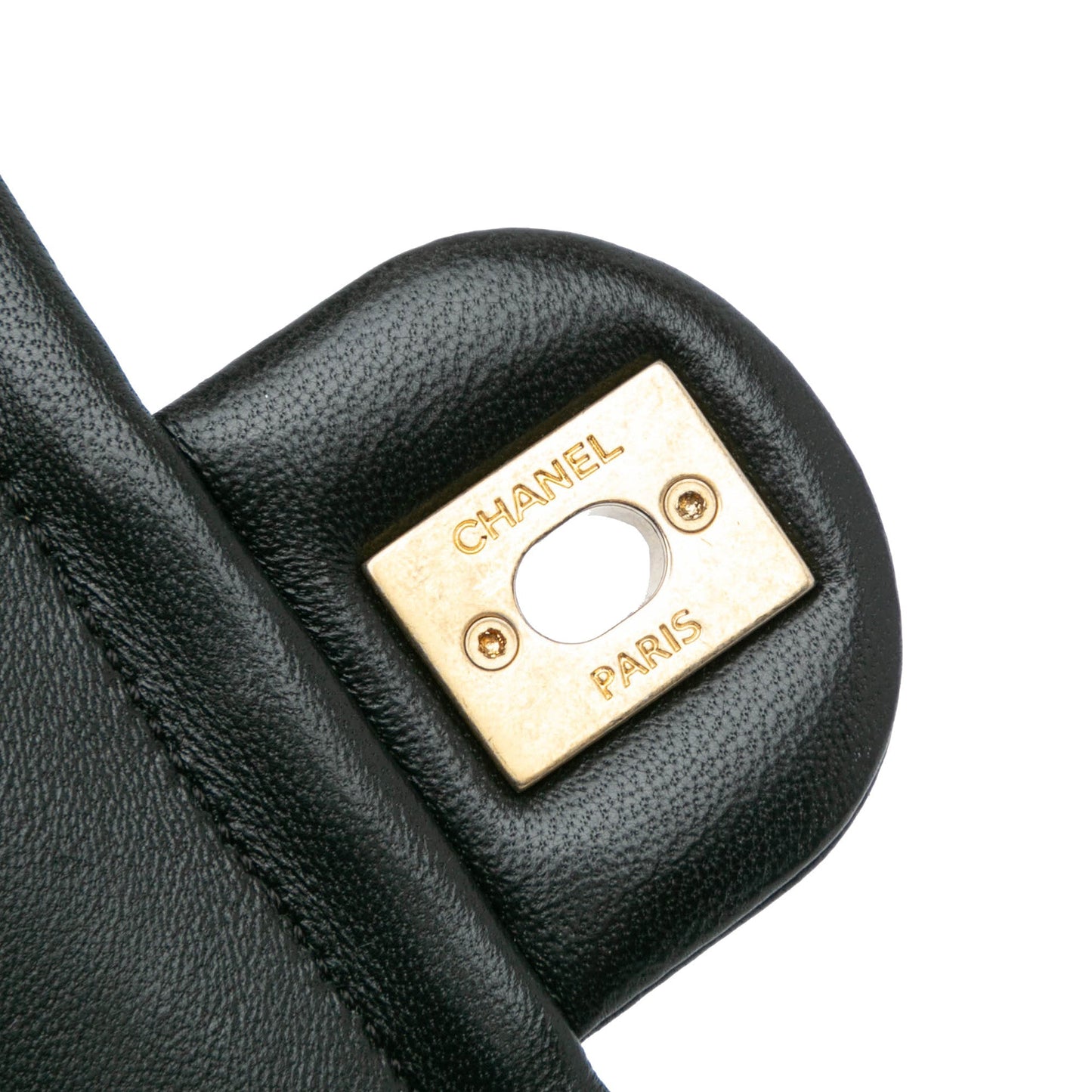 Black Chanel CC Quilted Lambskin Chain Link Flap Satchel