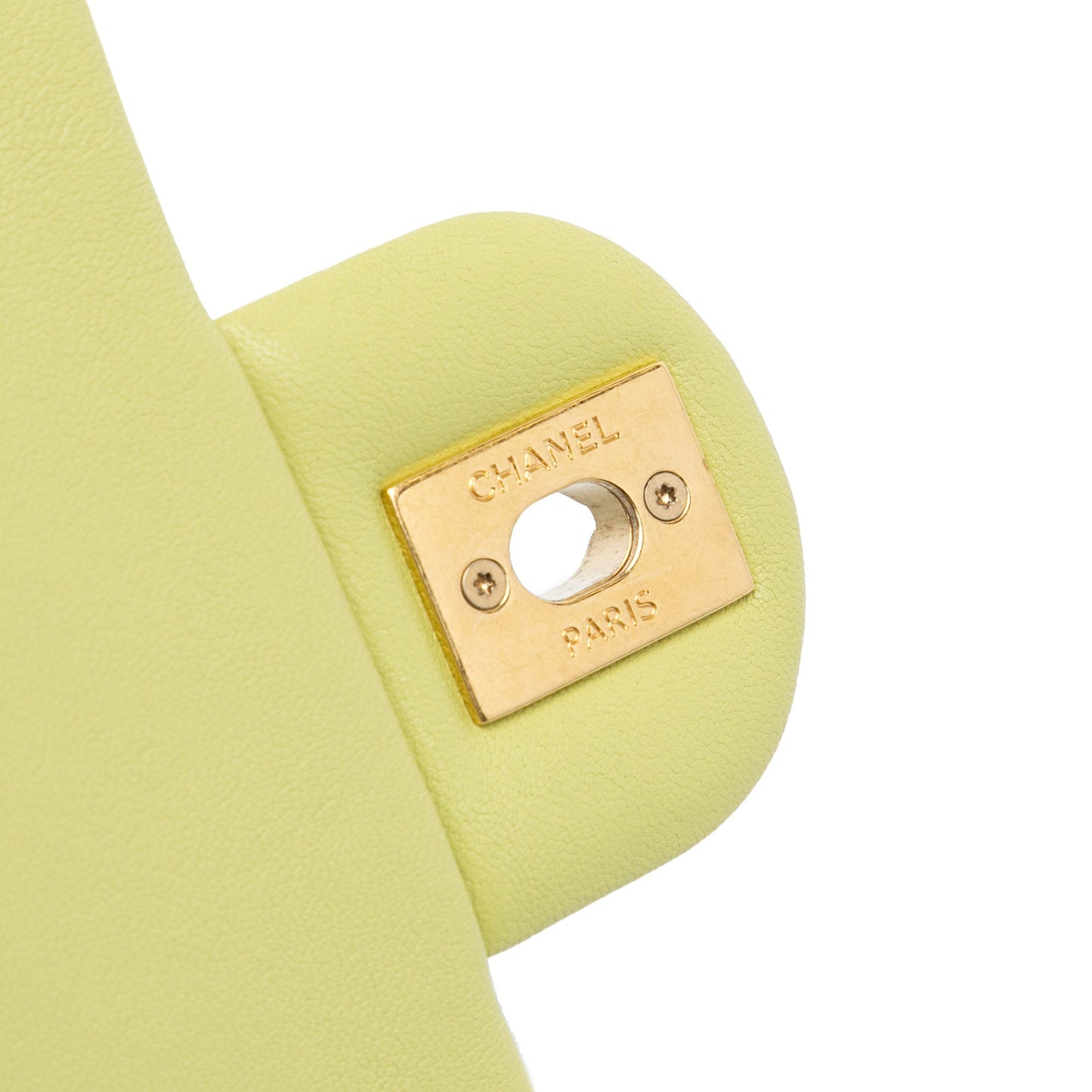 Green Chanel Mini Quilted Lambskin Oval Logo Chain Top Handle Flap Crossbody Bag