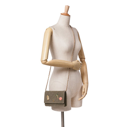 Green Chanel Quilted Canvas Coco Cuba Charms Wallet On Chain Crossbody Bag