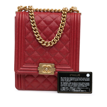 Chanel Sac Quilted Caviar North South Boy Flap