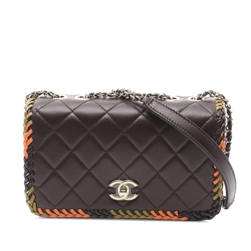 Chanel Sac Medium Quilted Lambskin Whipstitch Flap