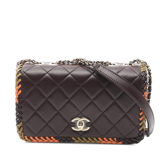 Chanel Sac Medium Quilted Lambskin Whipstitch Flap