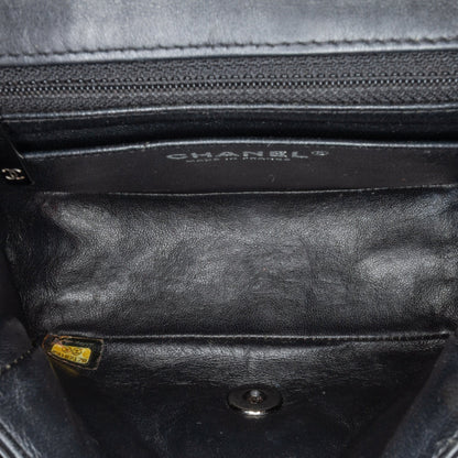 Black Chanel Mini Square Classic Patent Single Flap Crossbody Bag