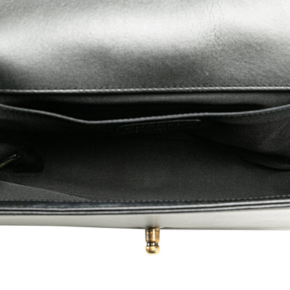 Black Chanel Medium Multicolor Lambskin Crest Boy Flap Crossbody Bag