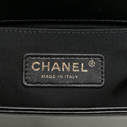 Black Chanel Medium Multicolor Lambskin Crest Boy Flap Crossbody Bag