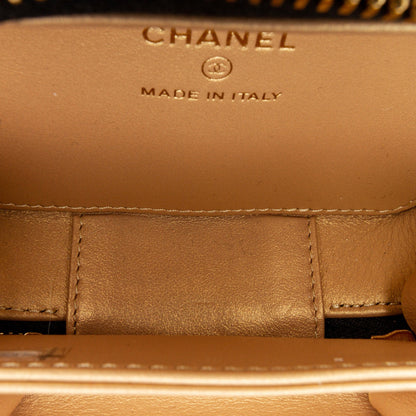 Chanel Sac CC Quilted Golden Plate Vanity Crossbody