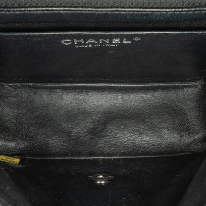 Black Chanel Mini Square Classic Patent Single Flap Crossbody Bag