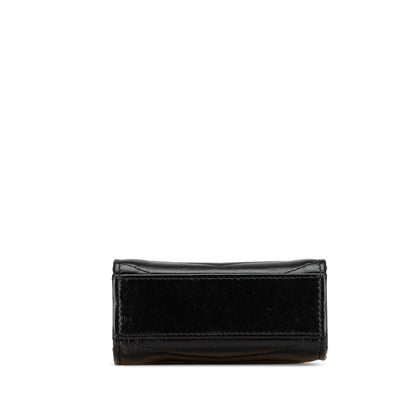 Black Chanel Calfskin CC Chevron Medal Envelope Vertical Clutch With Chain Crossbody Bag