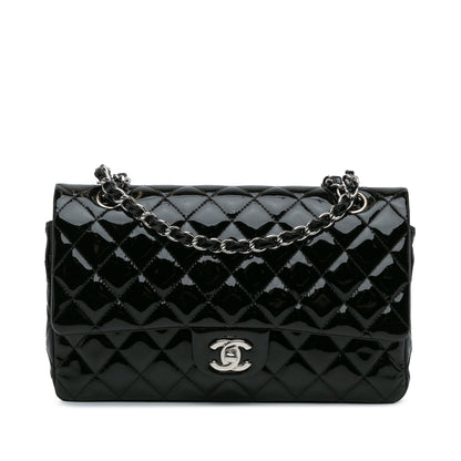 Black Chanel Medium Classic Patent Double Flap Shoulder Bag