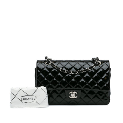 Black Chanel Medium Classic Patent Double Flap Shoulder Bag