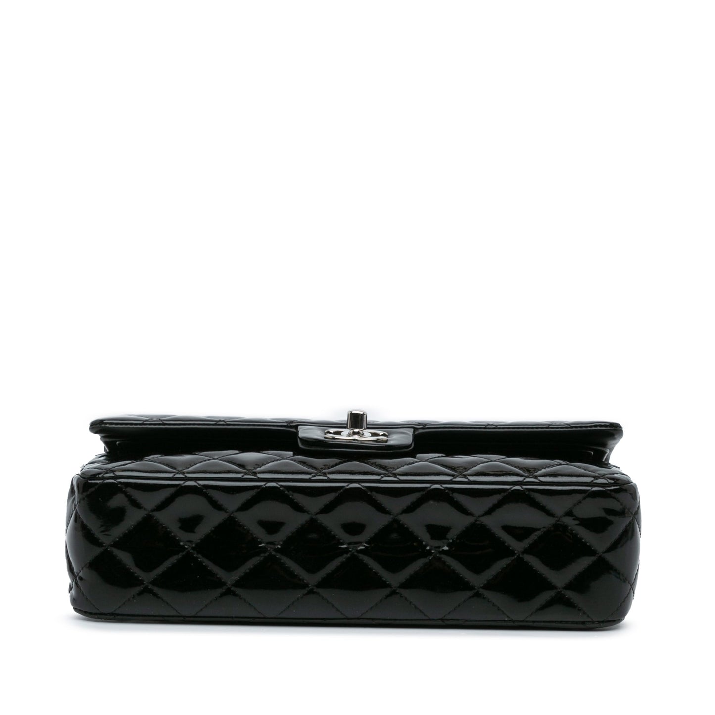 Black Chanel Medium Classic Patent Double Flap Shoulder Bag